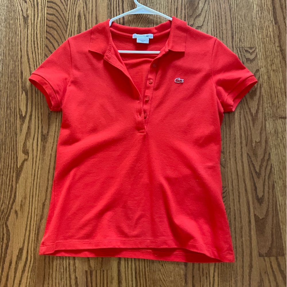 Lacoste red shirt/size 38/excellent condition